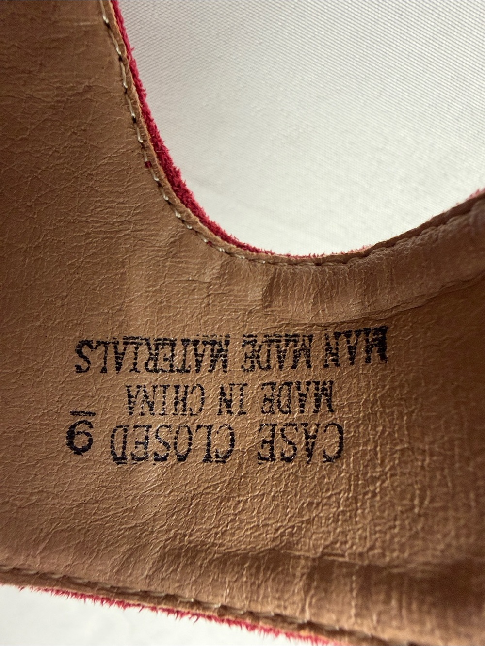 Corkys Case Closed Red Suede Wedge Sandals - Picture 11 of 11